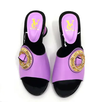 Venus Chan 2021 Nou Design de Lanț de Femei Papuci de casă Catâr tocuri Joase Sandale cu deget de la picior Pătrat Femei flip flops Diapozitive pantofi de Plaja