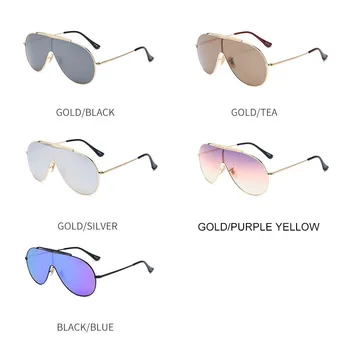 SHAUNA de Brand Designer de Moda Pilot ochelari de Soare dintr-O Bucata de Lentile de Ochelari de cal Nuante UV400