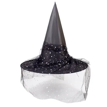 2020 Decor De Halloween Vrăjitoare Pălărie Copii Adulți Moda Plasă Gotic Cosplay Magic Pălării Ascuțite Fata Frizură Accesorii