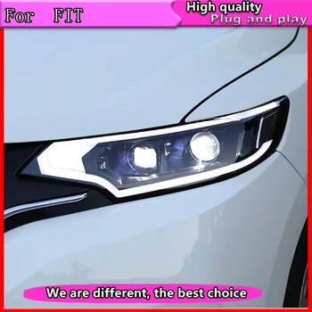 Styling auto Faruri pentru Honda Fit 2016 Faruri LED pentru Honda Fit Lampa de Cap cu LED Daytime Running Light LED DRL Bi-Xeno