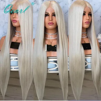 Dantelă transparentă Cenușie Blonda Par Uman Dantelă în Fața Peruca 13x6 Lungă Despărțire Brazilian Direct Remy de Păr, Peruci pentru Femei 150% Qearl