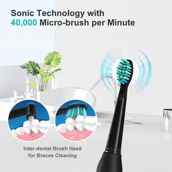 Fairywill Periuta de dinti Electrica Puternic Sonic Curățare USB Reîncărcabilă Timer Adult Electronice Lavabil Albire Dinti Perie