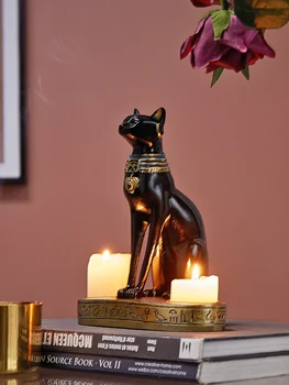 Suport de lumanare Decor Acasă Potrivire Cupa Lumânare pisica Egiptean candelabre decorativos de velas Clasic Egiptul Antic Polyresin