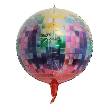 20buc 22inch 4D Curcubeu Gradient Balon de Folie Retro Disco Fotbal Rotund Baloane cu Heliu Nunta, Petrecere Tematica Celebration Decor