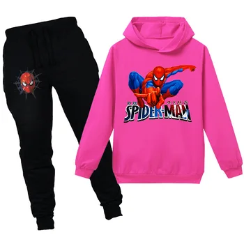 Disney Spider-man pentru Copii Hanorace Trening Toamna băiat Seturi de Îmbrăcăminte Spiderman Desene animate, Copii, Băiat, Fată Haine cu Gluga Pantaloni Costume