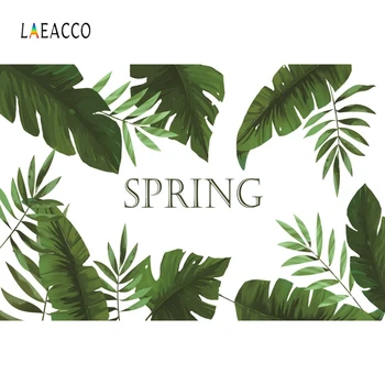 Laeacco Planta Tropicala Frunze De Vară Petrecere De Aniversare Pentru Copii Fotografie, Fundaluri Personalizate Fundaluri Foto Pentru Studio Foto