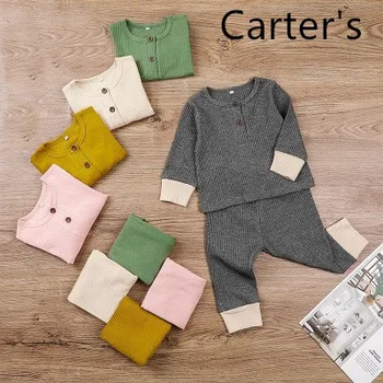 Carter Toamna pentru Copii Popular Uzura Casual Este de 2 piese Baby Set Pulover Mânecă Lungă T-shirt Îmbrăcăminte Superior Set Haine Baieti