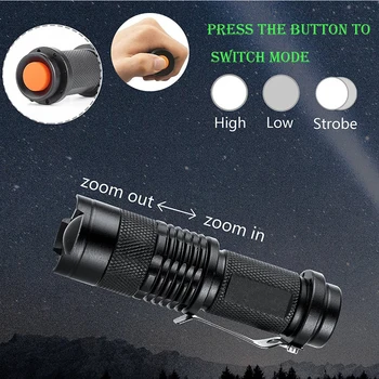 VBS Q5 Zoom AA Mini Alimentat Lanternă Tactică în aer liber Rezistent la apa Lanterna Portabil Ultra Luminos Lanterna LED-uri Portabile
