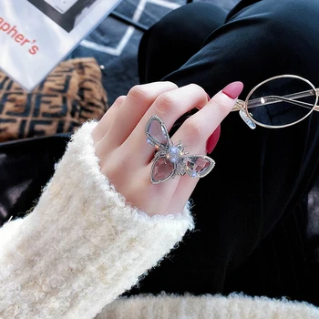 Coreeană nou design vânzare fierbinte moda bijuterii exagerate cristal transparent de sticlă de albine inel de deschidere, petrecere, bal inel pentru femei