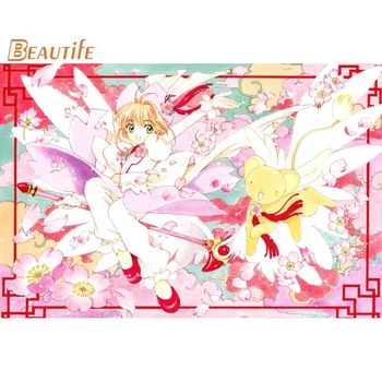 Personalizat Cardcaptor Sakura Tesatura de Matase poster cu Decoratiuni interioare de Perete de Artă Nouă Pânză de Mătase, Tesatura de perete poster de imprimare