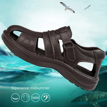 2020 Oameni Noi Sandale Gol Afară De Sandale De Vara Barbati Respirabil Plaja Plat Sandale Barbati Pantofi Casual Sandalias Hombre De Dimensiuni Mari