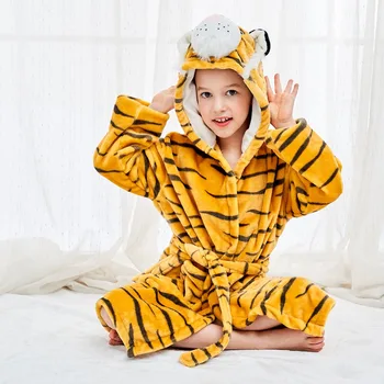 Noi Flanel Halat De Baie Copii Băieți Fete Coral Fleece Pijamale Pijamale De Iarna Cu Gluga Prosop De Haine Pentru Copii Toddler Pijamale, Halat