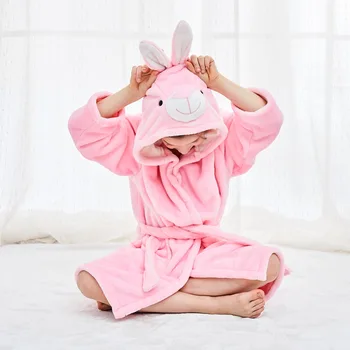 Noi Flanel Halat De Baie Copii Băieți Fete Coral Fleece Pijamale Pijamale De Iarna Cu Gluga Prosop De Haine Pentru Copii Toddler Pijamale, Halat