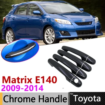Fibra de Carbon negru Mâner de Ușă Acoperire pentru Toyota Matrix E140 2009~Accesorii Auto Autocolante Trim Set 2010 2011 2012 2013