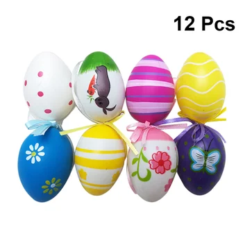 12pcs Ou de Paște Chic Elegante Decorative de Paști Ouă Colorate de Paște Ouă Agățat