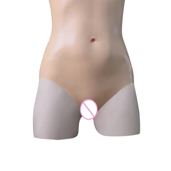 KOOMIHO Triunghiular Vagin barbati îmbracati in femeie Sâni de Silicon Bodysuit Fals Forme de San Hip Potențiator de Silicon Sani travestit 3G
