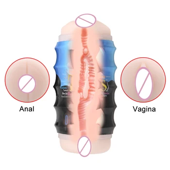 IKOKY Vaginul Real și Anal Pizde Dual Channel Vagin Penisul Masturbator Masturbator pentru Om Gay de sex Masculin Masturbator