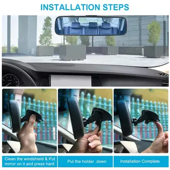 Universal Oglinda retrovizoare Anti-orbire Masina Camion Interior 360 de Grade Roti Oglinda retrovizoare Cu ventuza Blue Reverse Mirror