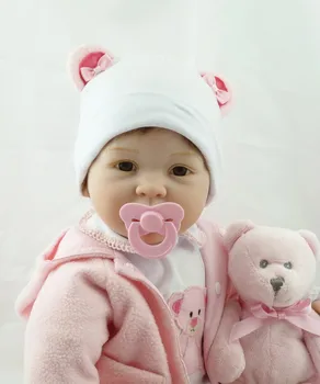 NPKCOLLECTION 55cm realist realiste renăscut baby doll bebes renăscut papusa de joc jucarii pentru copii Cadou de Crăciun silicon moale papusa