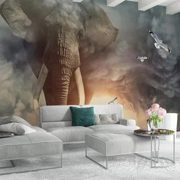 Animale 3D Murală Tapet Personalizat Creative Elefant Non-țesute Tapet Fotografie Canapea Camera de zi cu TV Camera pentru Copii Decor Acasă