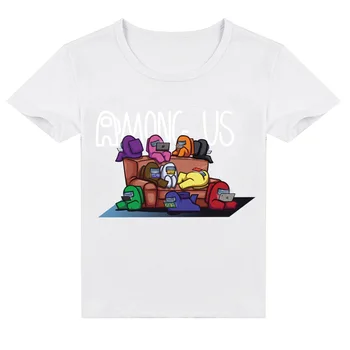 2021 Printre Noi Tricou Copii Topuri de Vara Copii Amuzant Tricou Mâneci Scurte Fete Haine de Desene animate Drăguț Tee Toddler Boys T-shirt