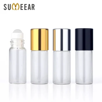 50pieces/lot 3ml Clar Rola Pe Rola de Sticla pentru Uleiuri Esențiale Reîncărcabile Sticla de Parfum Deodorant Containere