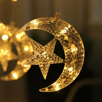 2,5 M 138 LED luna steaua cortina șir de basm lumina de Vacanță de Crăciun Ghirlanda de lumina pentru Nunta petrecere acasă decorare