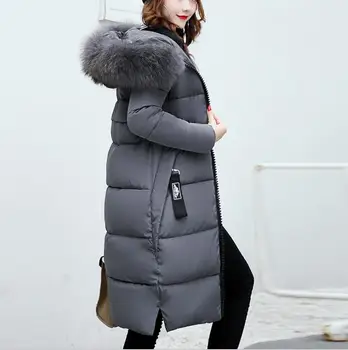 Supradimensionate pentru femei haina de iarna noi guler de blană cu glugă mult doamnelor bumbac paltoane moda gros vânt cald hanorace, îmbrăcăminte exterioară 4xl 5xl