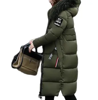 Supradimensionate pentru femei haina de iarna noi guler de blană cu glugă mult doamnelor bumbac paltoane moda gros vânt cald hanorace, îmbrăcăminte exterioară 4xl 5xl
