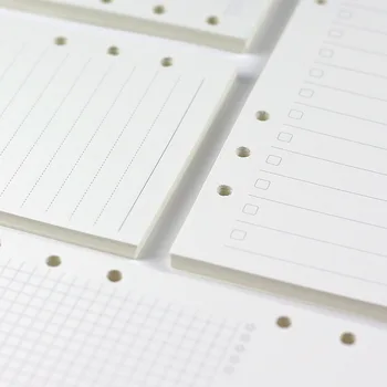 Clasic bine de 9 găuri în spirală liant notebook înlocuire interior hârtie de bază :zilnic, săptămânal, lunar planner,grila,linia,lista,gol B5