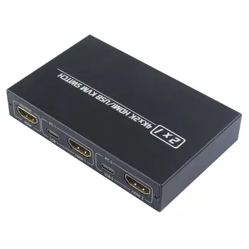 4K compatibil HDMI Switch KVM 2 In 1 Out, USB HDMI-compatible1.4 Comutator KVM Remote Wake-Up Pentru Tastatură, Mouse, Imprimantă, Monitor