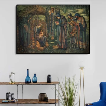 Laeacco Burne Jones Pictura《Steaua de La Betleem》 Classic Canvas Vintage Poster de Arta de Perete Poza Decor Acasă Decorare Camera