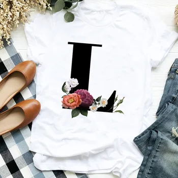 Femei Lady Florale Doamnelor Litera F Amuzant Casual Drăguț Imprimare Doamnelor T Tee pentru Femei Tricou Haine Tricou Femei Top Graphic T-shirt