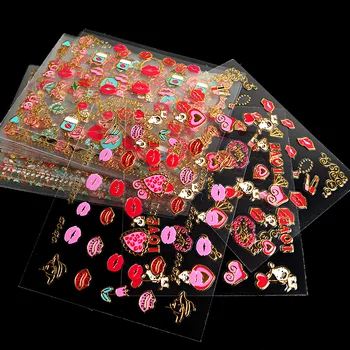30Pcs Fluture Unghii Autocolante, Decalcomanii de Trandafiri Ziua Îndrăgostiților Unghii Decoratiuni Unghii 3D Autocolante Farmece Design Manichiura