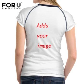 FORUDESIGNS 2018 Noua Moda a Personaliza Imaginea Pentru Femei Tricou de Vară cu Mânecă Scurtă Femei tricouri Personalizate Fotografia Ta Logo-ul