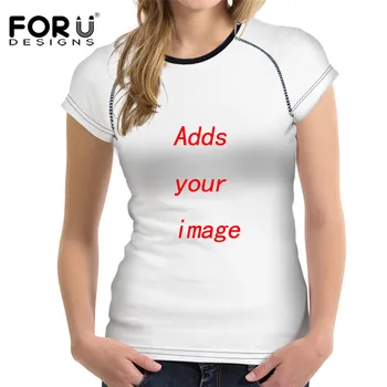 FORUDESIGNS 2018 Noua Moda a Personaliza Imaginea Pentru Femei Tricou de Vară cu Mânecă Scurtă Femei tricouri Personalizate Fotografia Ta Logo-ul