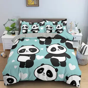 Desene Animate Panda Set De Lenjerie De Pat Drăguț Imprimate Carpetă Acopere