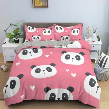 Desene Animate Panda Set De Lenjerie De Pat Drăguț Imprimate Carpetă Acopere