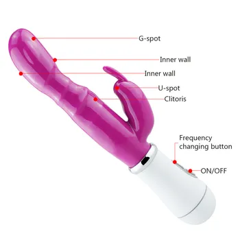 12 Viteza G Spot Vibrator pentru Femei Penis artificial Sex Toy Rabbit Vibrator Vaginal, Clitoridian Masaj sex Feminin Masturbator Jucarii Sexuale pentru Femei