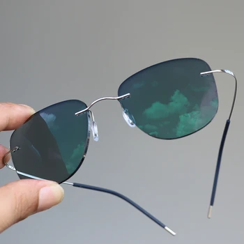 Titan Tranziție de Aviație ochelari de Soare Fotocromatică Miopie Ochelari fără rame Ochelari de vedere Barbati cu Dioptrii