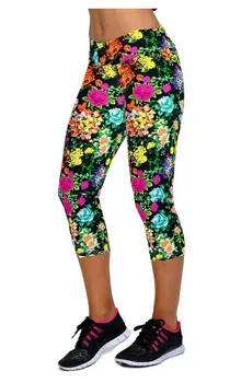 12 Culori Floral Femei Jambiere.Doamnelor Flori Joggeri Fitness Leggins.Subțire La Mijlocul Lunii Vițel Legging Jegging.Antrenament Pantaloni Pantaloni