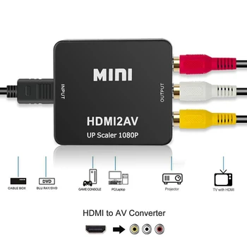 1080P HD Video Converter compatibil HDMI LA AV Adaptor Caseta compatibil HDMI la RCA AV/CVSB L/R HDMI2AV Suport NTSC PAL Ieșire