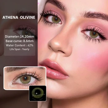 2 buc(1Pair) Athena Serie de lentile de contact Colorate, Lentile de Contact de Culoare pentru ochi Albastru Lentile ochi de contact Pentru produse cosmetice Anual UYAAI