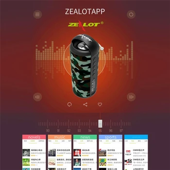 ZEALOT S36 Vorbitor Bluetooth Portabil în aer liber Difuzor Wireless Mini Coloana 3D 10W Muzica Stereo Surround Suport FM TFCard