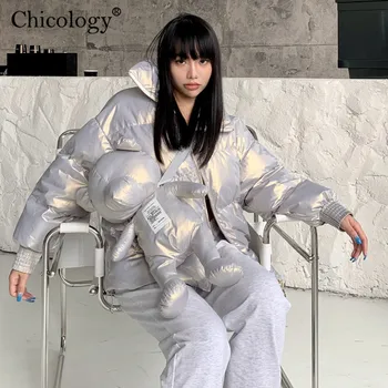 Chicology Papusa Puffer Jacheta cu Bule Cald Strat Căptușit Hanorac Femei 2020 Toamna Iarna cu Maneca Lunga 2020 Y2K Moda Streetwear