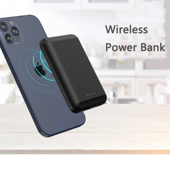 Magnetic Qi Wireless Charger Power Bank 5000mAh Portabil Încărcător Poverbank Acumulator Extern Powerbank pentru iPhone 12 Samsung S20