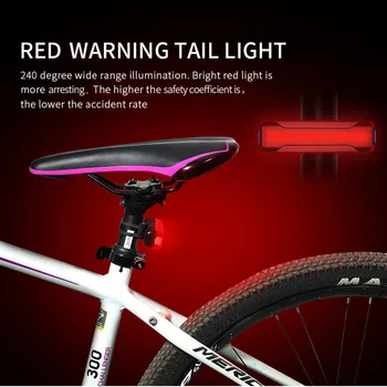 LED-uri de Biciclete Coada Lumina Biciclete de Siguranță Ciclism Avertizare Lampă Spate rezistent la apa USB Reîncărcabilă Lampă de Noapte, Echipamente de Ciclism #LR3