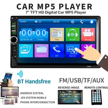 Auto 2Din radio Coche Recorder de 7 inch Touch Screen Audio Bluetooth Camera retrovizoare 7018B MP5 Player Multimidio