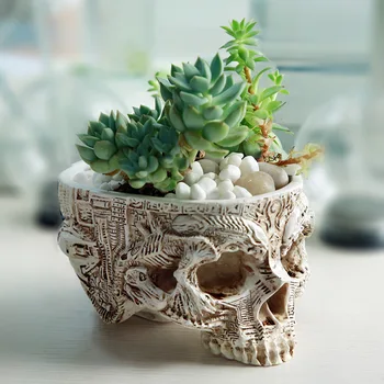 Halloween Rășină Cap de Craniu Ghiveci de Plante Bol cu Recipient de Acasă Plantat Gradina Decor Craniu Floare Birou-decor Creativ Mobilier
