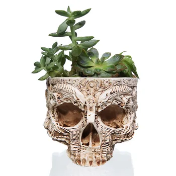 Halloween Rășină Cap de Craniu Ghiveci de Plante Bol cu Recipient de Acasă Plantat Gradina Decor Craniu Floare Birou-decor Creativ Mobilier